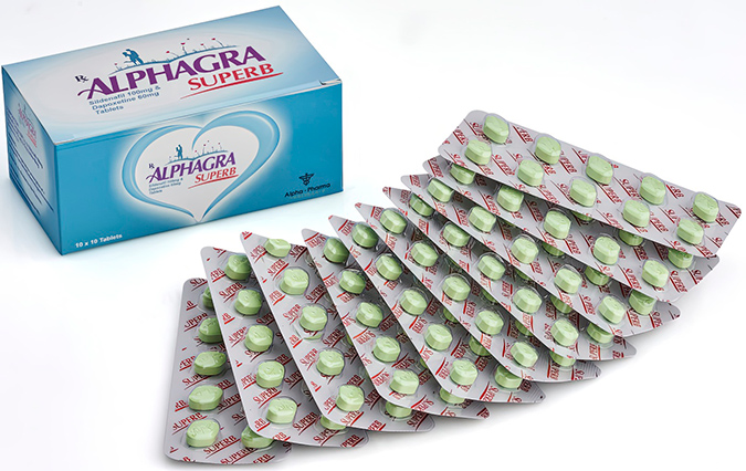 Alphagra Superb Sildenafil 100mg + Dapoxetine 60mg Alpha Pharma Alphagra Superb Sildenafil 100mg + Dapoxetine 60mg Alpha Pharma